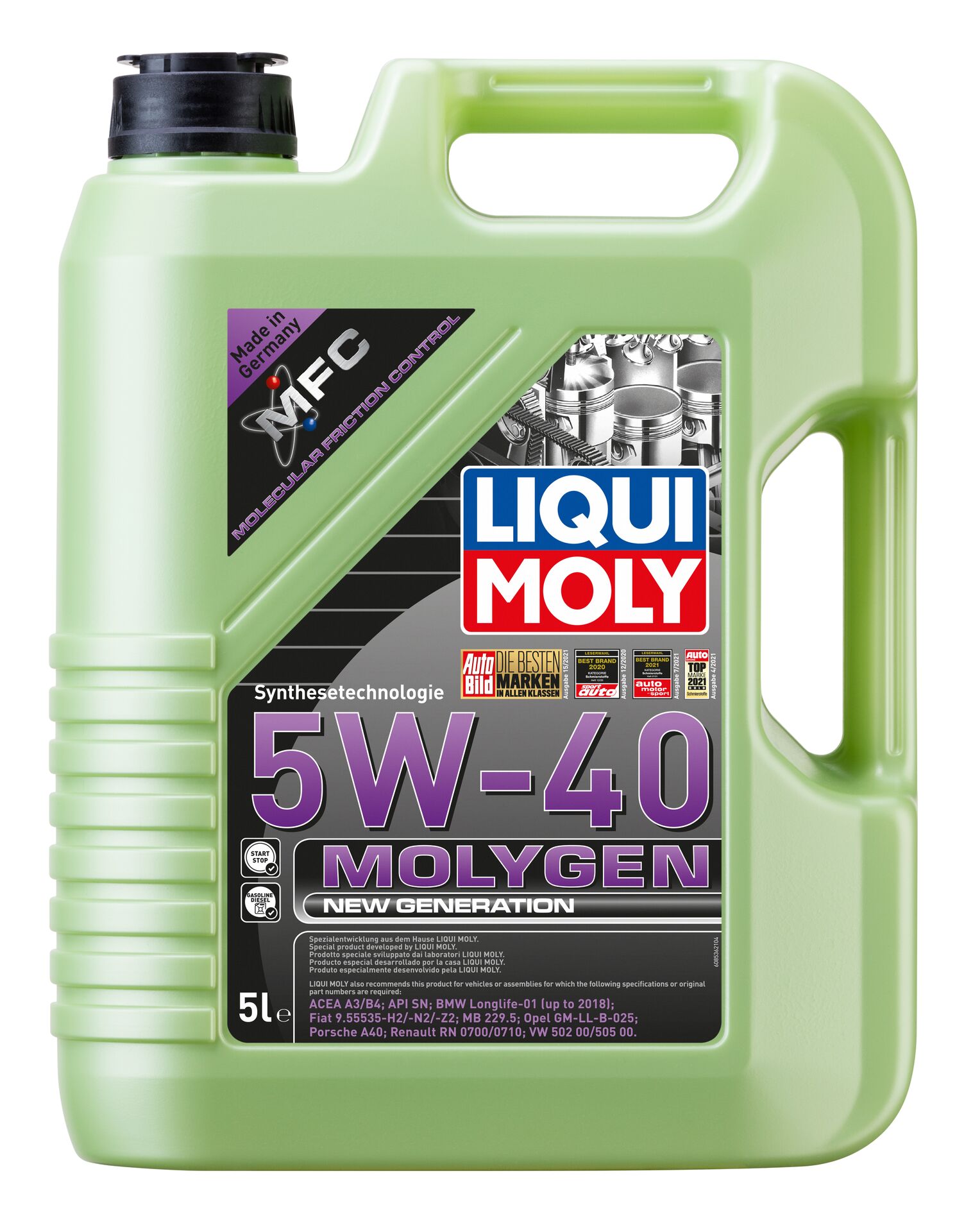 LIQUI MOLY MOLYGEN 5W40 ENGINE OIL 5LTR